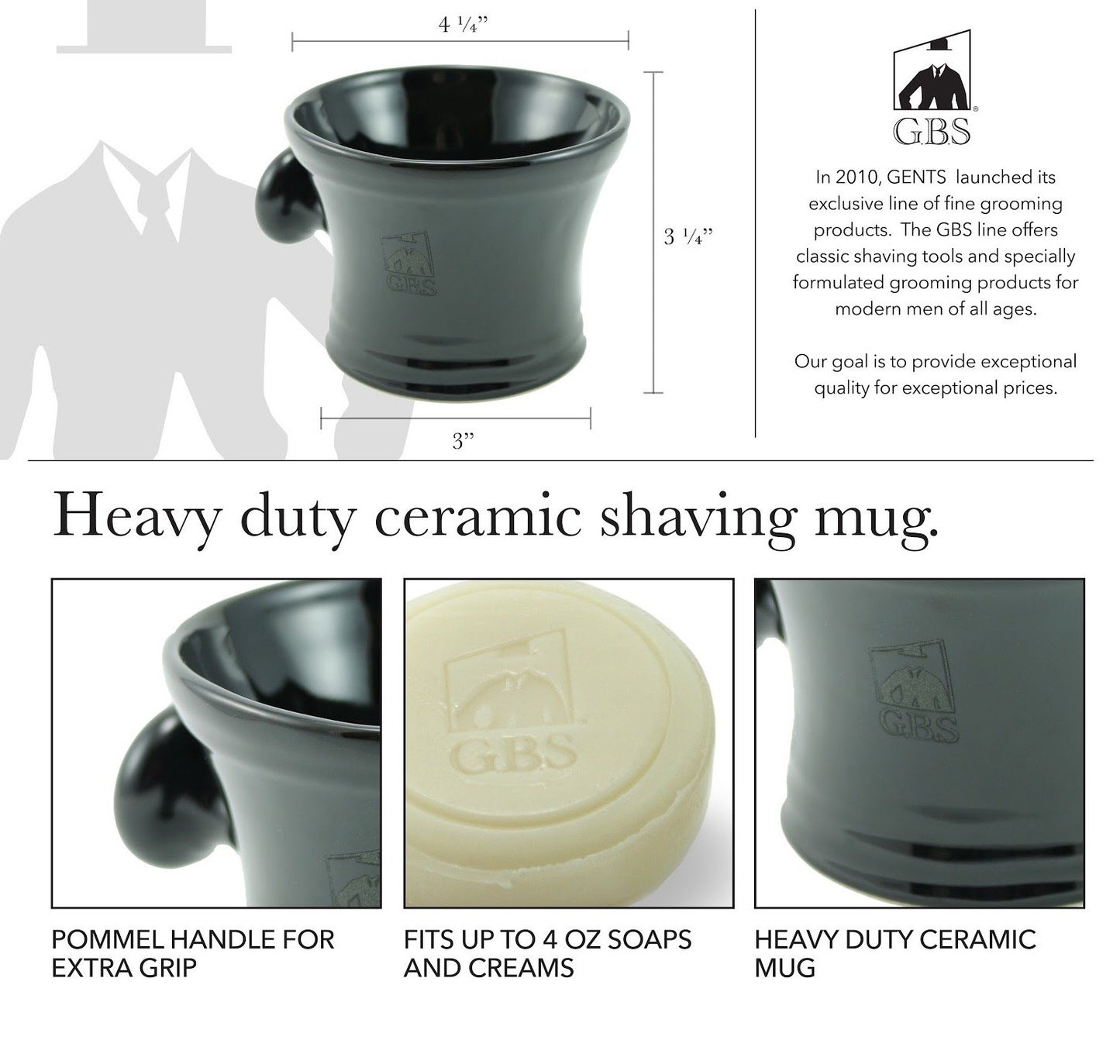 G.B.S Men's Shaving Set- Butterfly Open Double Edge Razor, Shave Brush with dual stand, Shaving Mug with Knob Handle, Natural Shave Soap, 10 Beauty and Personal Care G.B.S