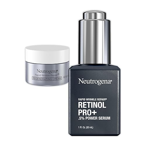 Neutrogena Anti-Aging Rapid Wrinkle Repair Retinol Regenerating Cream, 0.5 Oz Mini, & Neutrogena Anti-Aging Rapid Wrinkle Repair Retinol Pro+ 0.5%