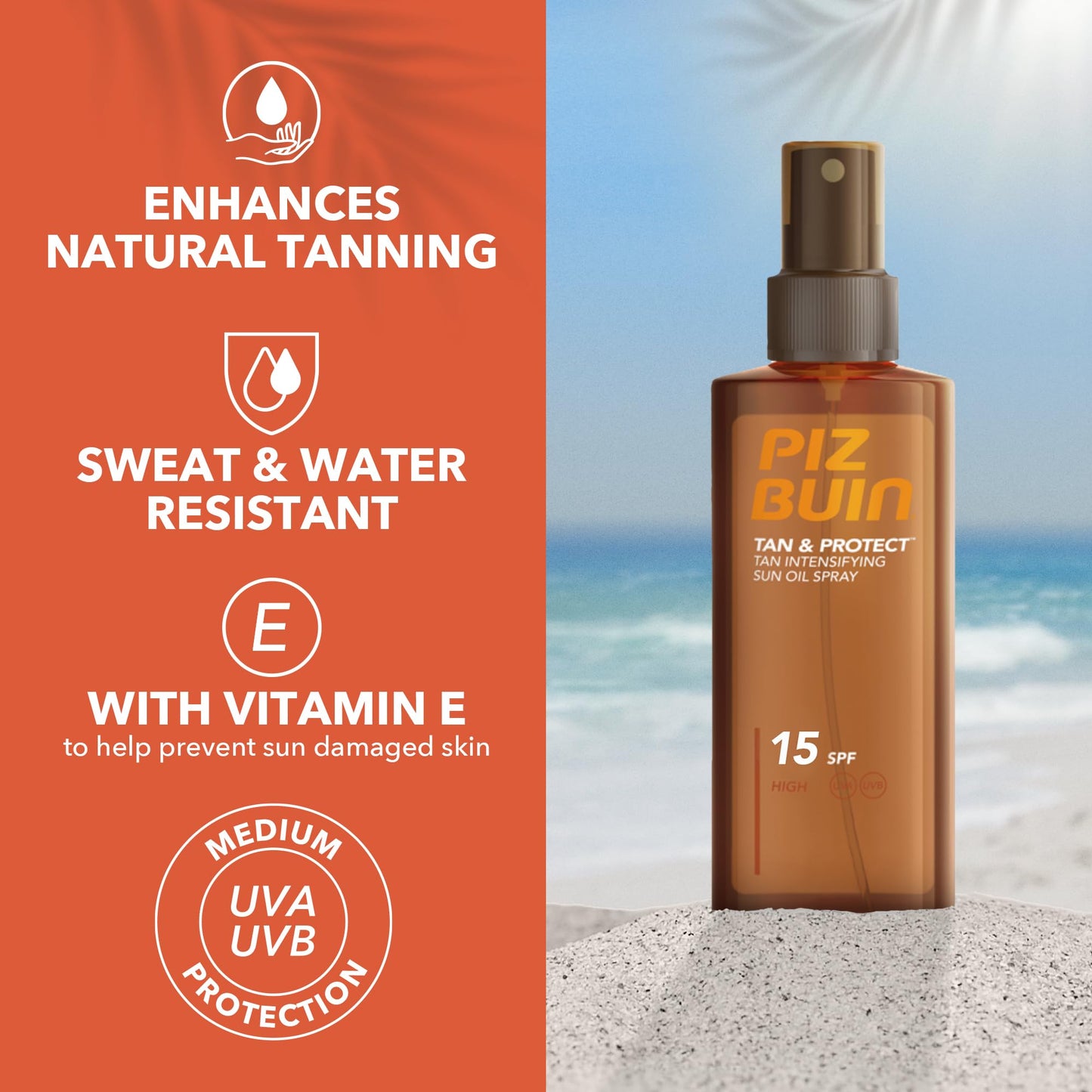 Piz Buin Tan and Protect Oil Spray Spf15 150ml