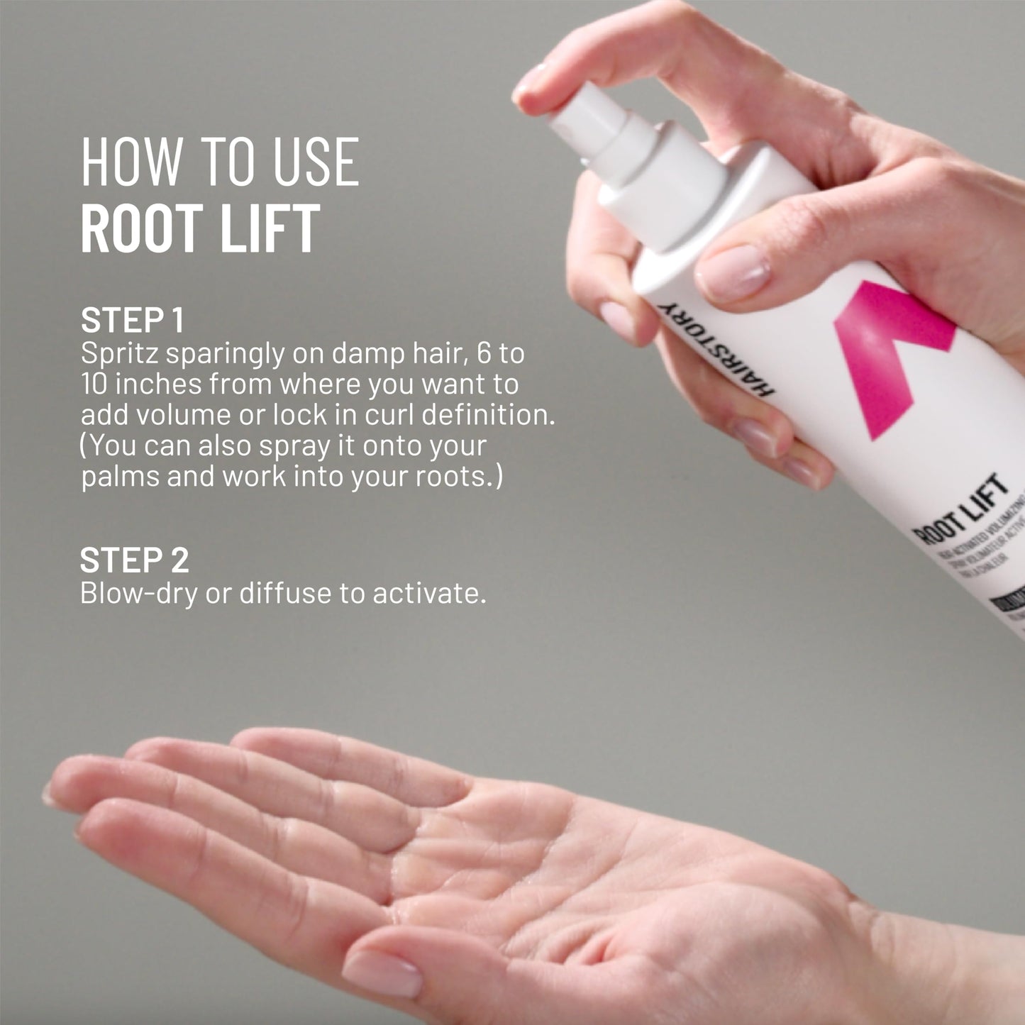 Hairstory Root Lift - Heat Activated Volumizing Hair Spray, Root Booster for Fine and Thin Hair, Adds Volume and Body, Nourishes and Moisturizes, 8 Fl