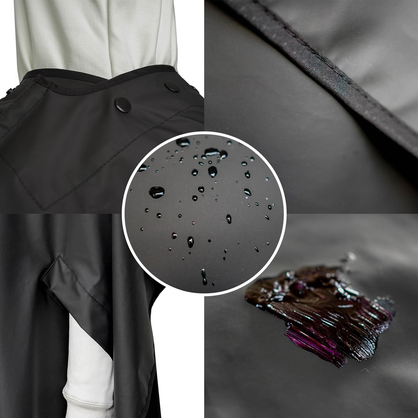 Professional Waterproof Hair Cape - Chemical Resistant Hairdresser Cape For Dyeing - Adjustable Neck And Hand Hole - Bleach Proof Hair Capes