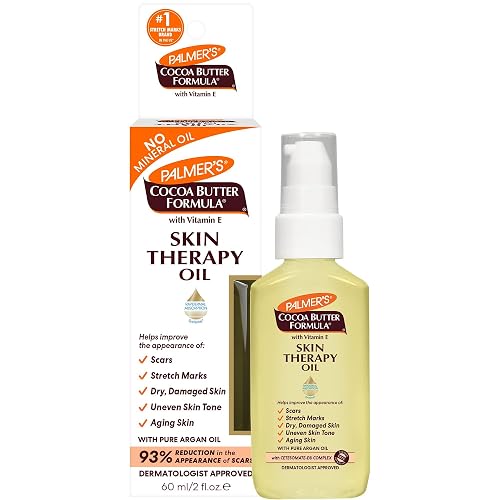 Palmer's Cocoa Butter Formula Skin Therapy Moisturizing Body Oil with Vitamin E & Pure Argan Oil, Deep Body Moisturizer for Dry, Damaged Skin, Scars