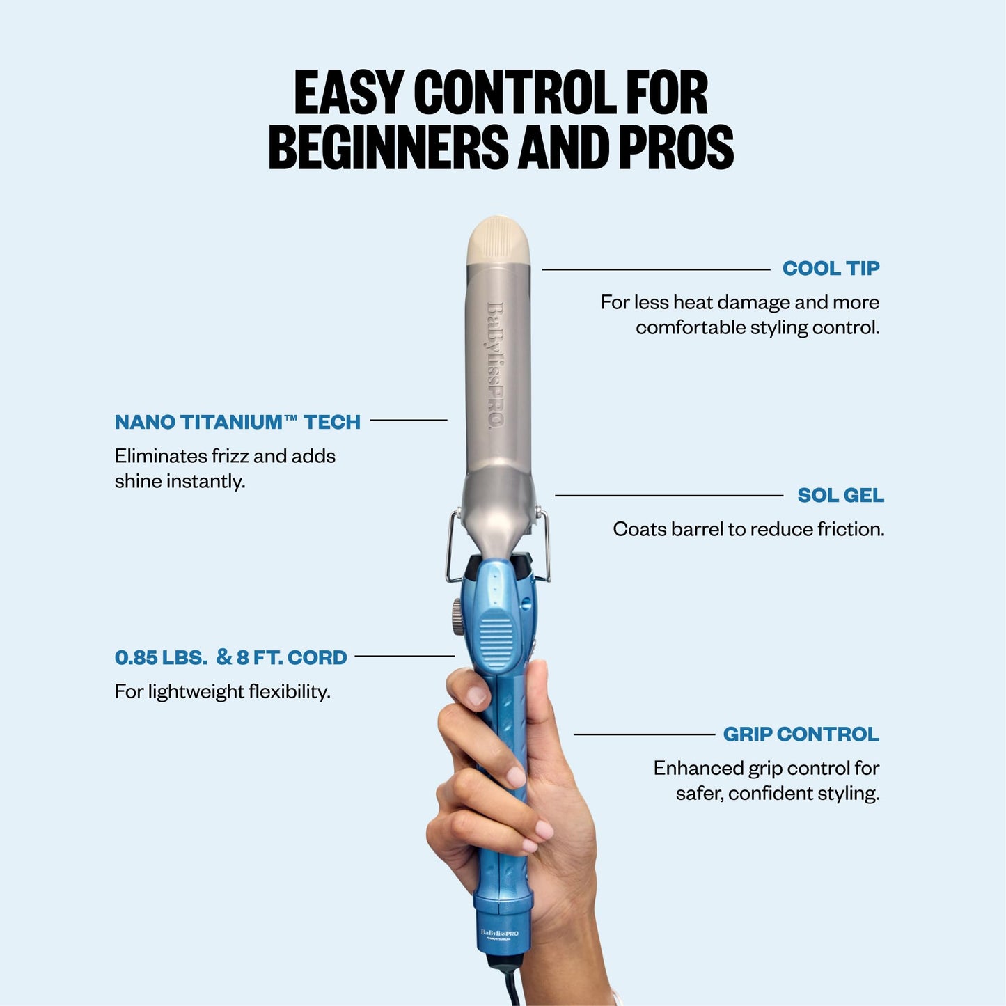 BaBylissPRO Nano Titanium Spring Curling Iron, 1.25" Professional Spring Hair Curler for Long Lasting Curls & All Hair Types Beauty and Personal Care BaBylissPRO