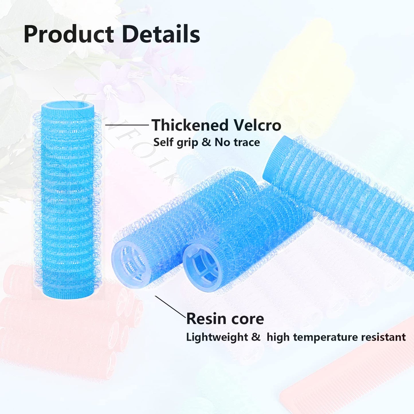 MOODKEY 18PCS Self Grip Small Hair Curlers Heatless Roller Hair Curlers Pro Salon Hairdressing Curler DIY Curly Hairstyle Hair Rollers Tools Rat Tail