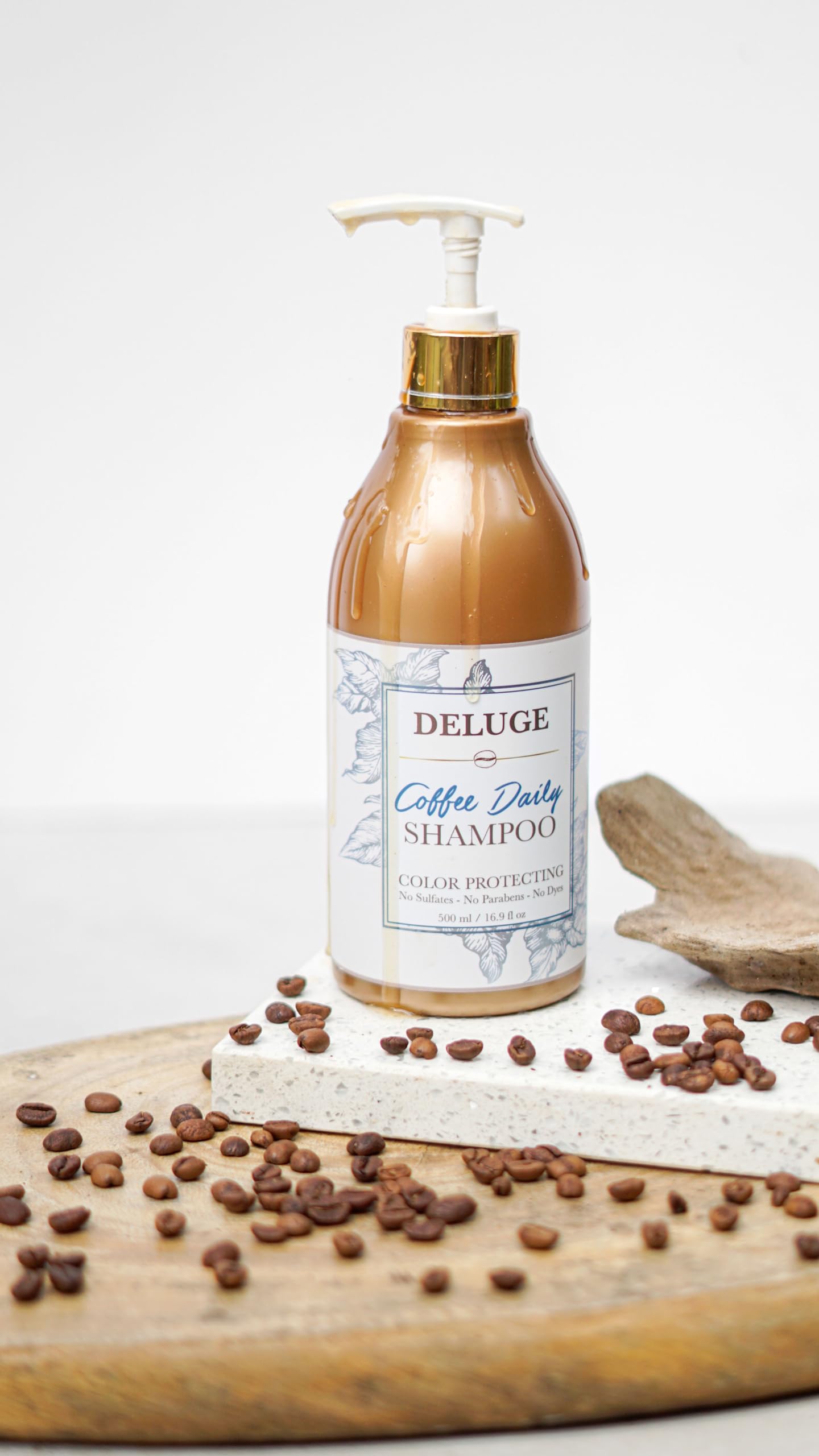 Deluge - Coffee Daily Shampoo and Conditioner -Gentle and Natural, SULFATE, Salt and PARABEN Free. NO Dyes. Made with Coffee Fruit, ARGAN Oil, Quinoa