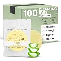 Travel Size Hotel Cleansing Bar Soap 100 Count 0.5 oz Bars Guest Amenities for Vacation Rentals and Short Term Rentals Paraben Free Lemon Chamomile