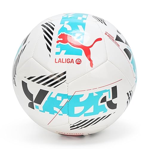 Puma Unisex Orbita LaLiga 1 Machine Stitched Soccer Ball, White-Multicolor AH25, 5
