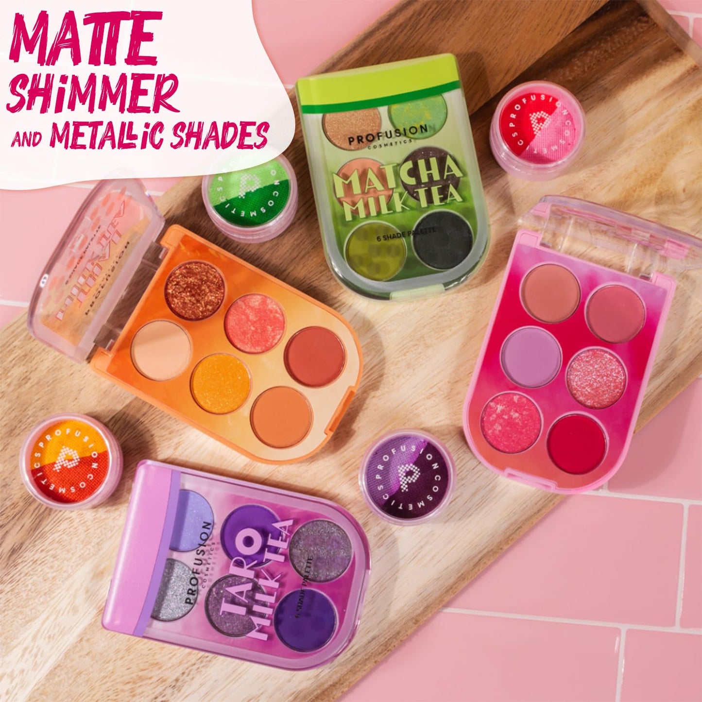 Profusion Cosmetics Milk Tea Eyeshadow Palette - 6 Highly Pigmented & Blendable Shades with Matte & Shimmer Finishes for Neutral & Smoky Looks