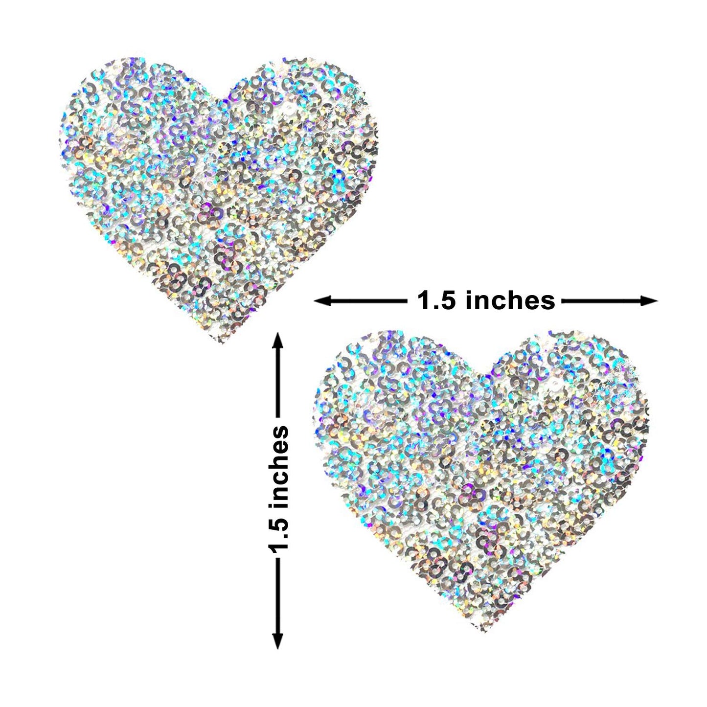Neva Nude Unicorn Tears Sequin White Sparkle I Heart U Bodistix - Glitter Body Stickers for Festivals, Raves, & Parties | Medical Grade Adhesive