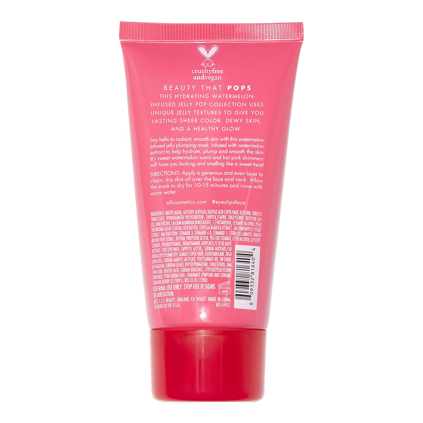 e.l.f. SKIN Jelly Pop Watermelon Glitter Face Mask, Cooling Face Mask To Plump & Calm Skin, Watermelon Scent, Vegan & Cruelty-Free, For All Skin Types