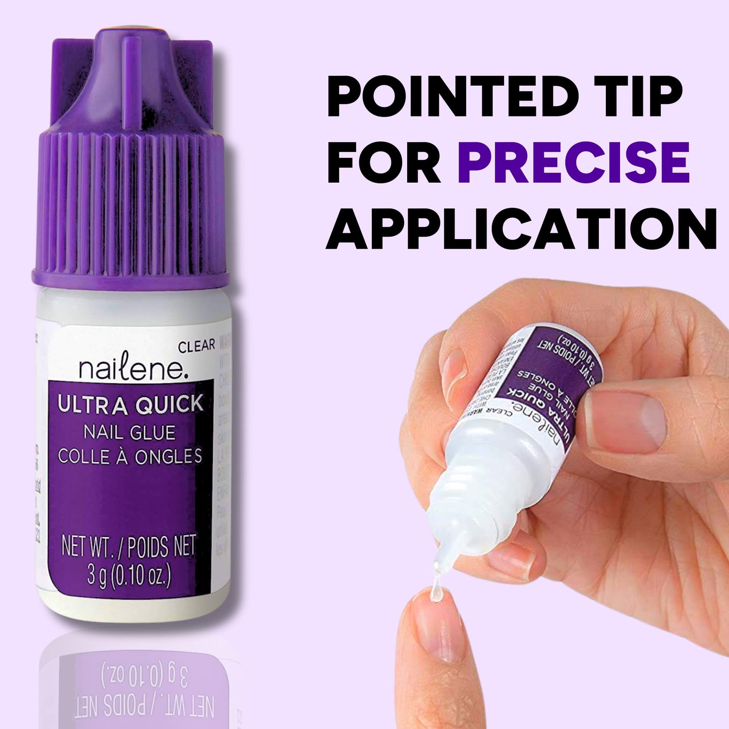 Nailene Super Strong, Fast-Drying Nail Glue - Durable, Easy to Apply False Nail Glue - Repairs Natural Nails - Quick-Drying Nail Adhesive Lasts Up