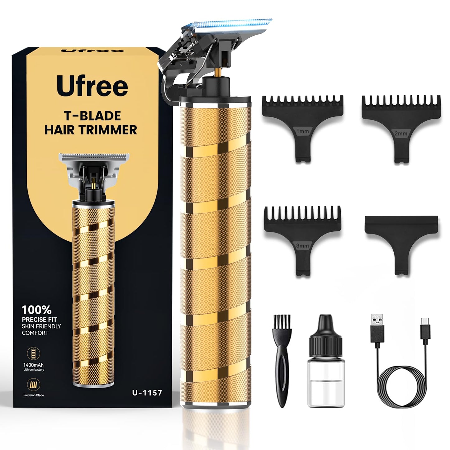Ufree Beard Trimmer & Hair Trimmer for Men Professional, Electric Razor Shavers for Men, T Blade Precision Edgers Liners, Barber Clippers for Hair Beauty and Personal Care Ufree Default Title
