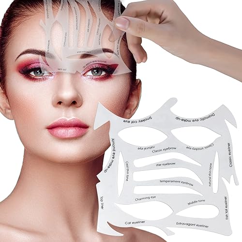 YAFIYGI Quick Make-Up Stencils Eyeliner Molds a Makeup Tool with a Variety of Shapes Eyeliner Stencil Pads Eyeshadow Applicators Eyeliner Template