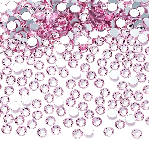 qiipii Light Pink Nail Rhinestones 2880pcs SS10 2.8mm K9 Glass Round Stones Bulk Nail Art Charms Flatback Gems Beads Diamonds Jewels Crystals Beauty & Personal Care qiipii