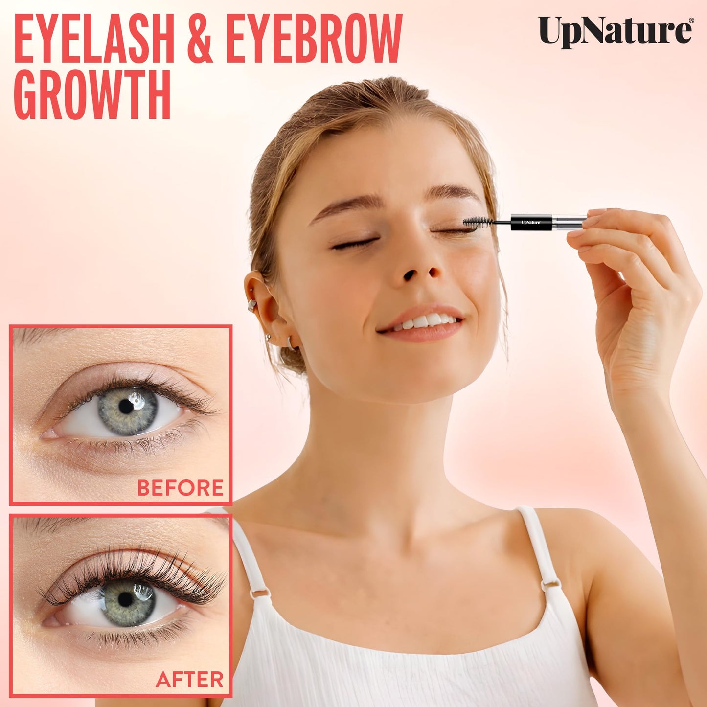 UpNature Lash Serum for Eyelash Growth - 100% USDA Organic Castor Oil for Eyelashes and Eyebrows Hexane Free (2oz Glass Bottle) Beauty and Personal Care UpNature