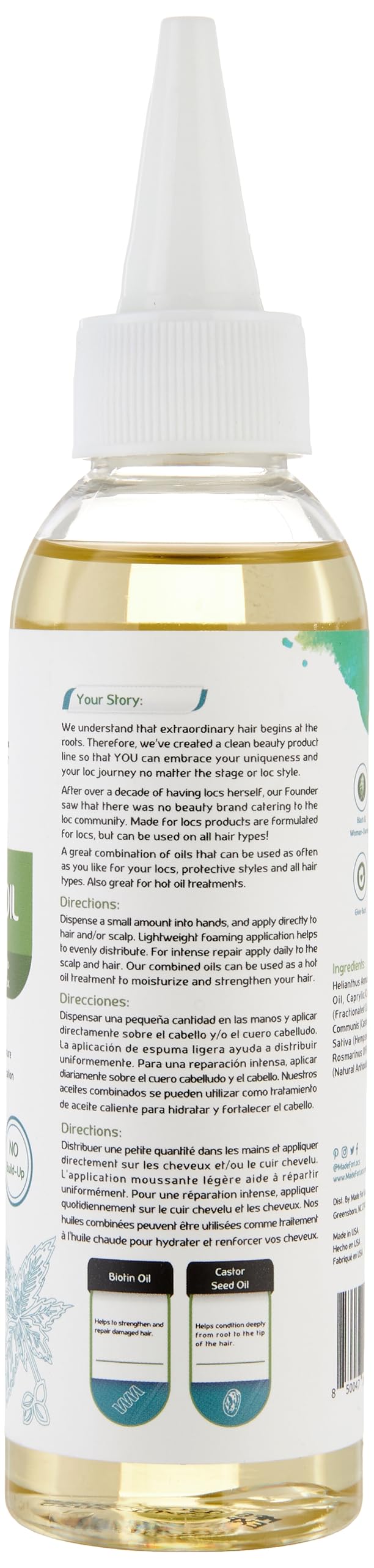 Locs Vegan Conditioning Hair Oil | Foaming Locs Oil | 4 oz