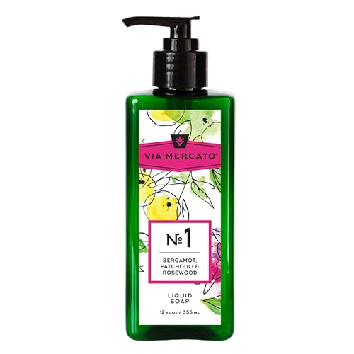 Via Mercato Liquid Soap, Shea Butter Enriched (12 oz), No. 1 - Bergamot, Patchouli & Rosewood