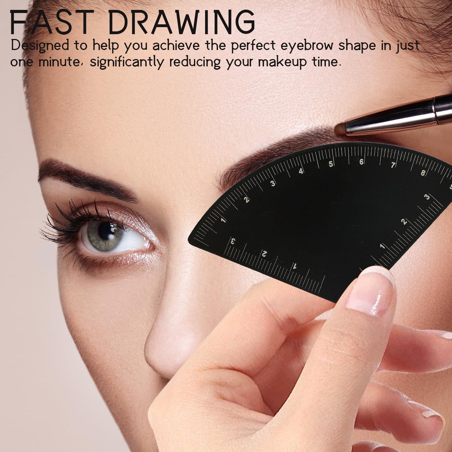 3 Pieces Eyebrow Ruler and Microblading Mapping Kit for Fast Eyebrow Design - Reusable Drawing Guide for Women and Men