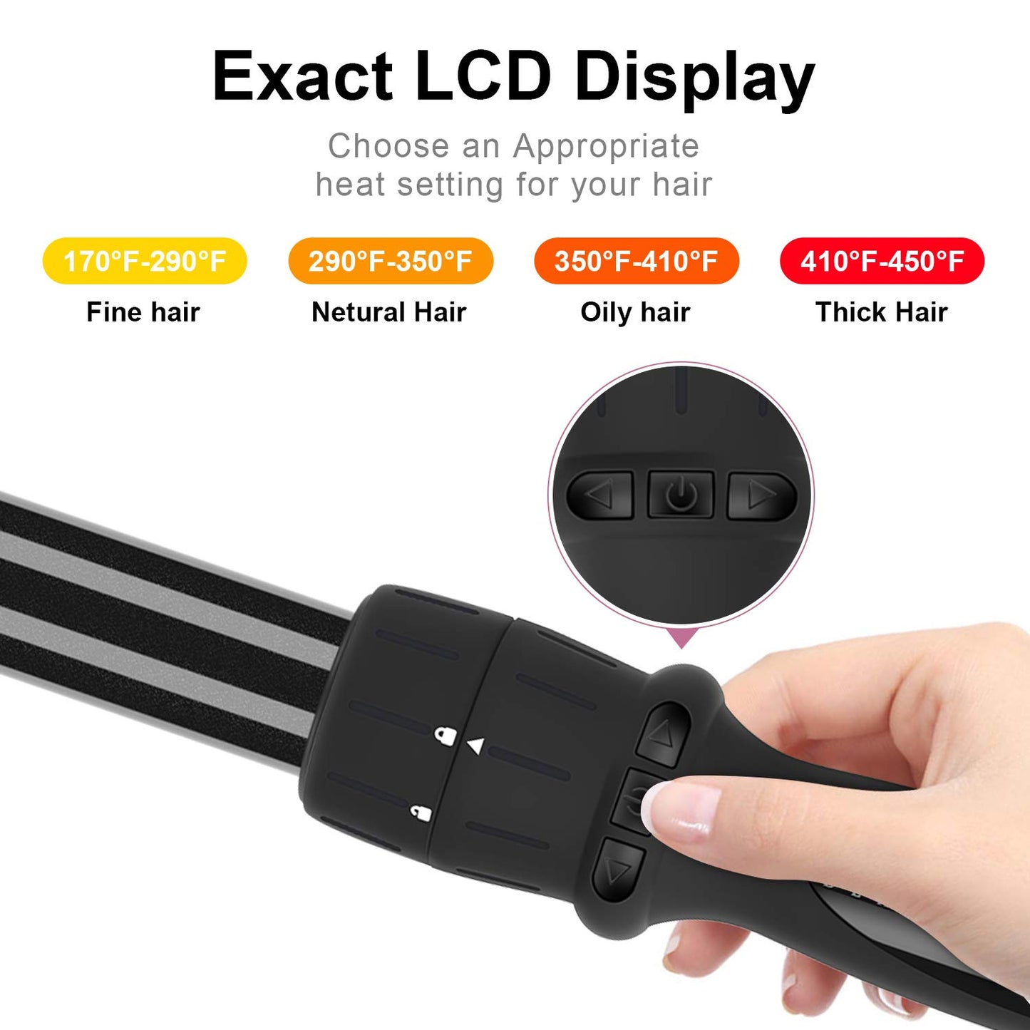 PARWIN PRO BEAUTY 7 in 1 Curling Iron Wand Set,Dual Voltage Curling Wand with 7 Interchangeable Diamond Ceramic Hair Curler Wands with LCD Temperature