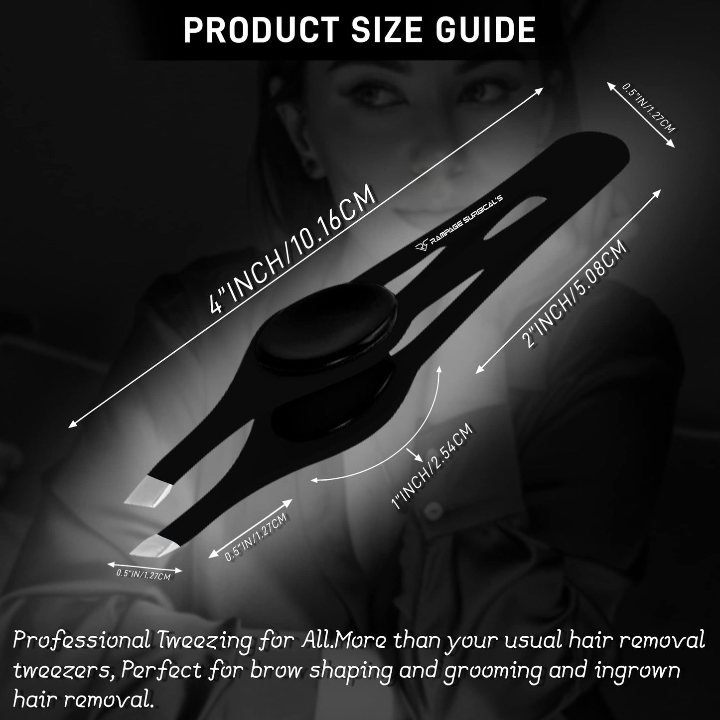 Professional Eyebrow Tweezers Slanted Tip Stainless Steel 2,3xPcs Set, Non-Slip Grip Slant Tip Tweezers for Facial Hair, Plucking Removing Ingrown
