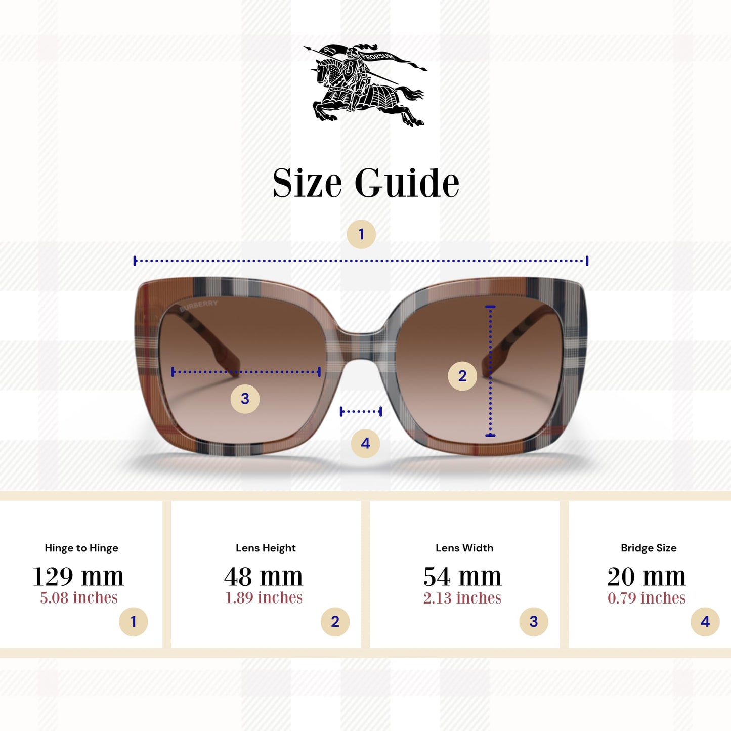 BURBERRY Caroll BE4323 400513 54MM Check Brown/Gradient Brown Square Sunglasses for Women +BUNDLE with ACCESSORY EYEWEAR KIT