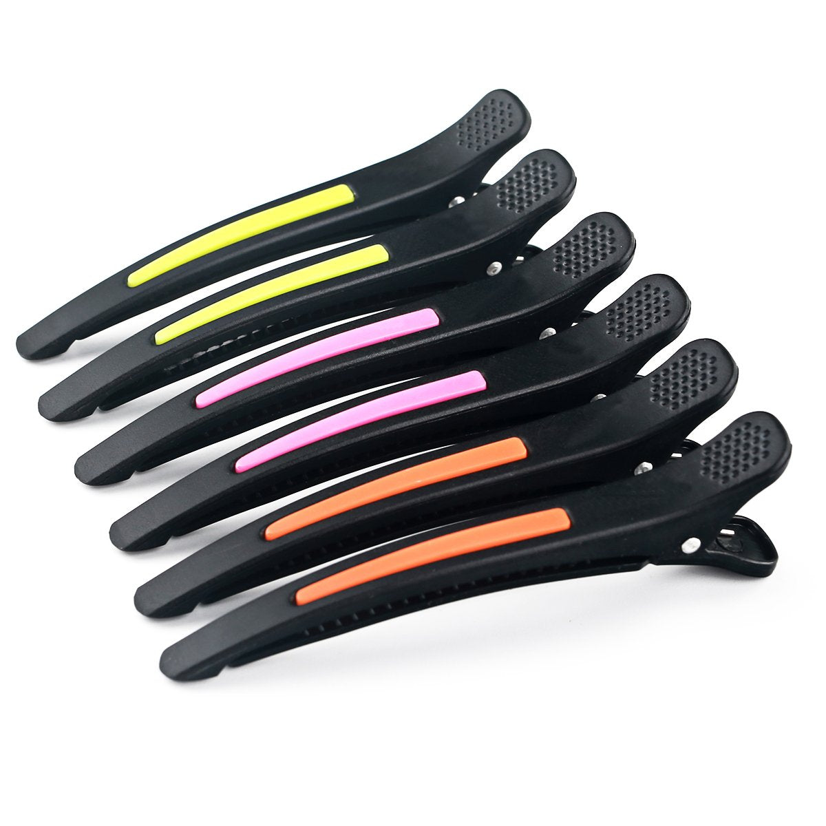 6Pcs/set Pinup Plastic Duck Bill Hair Clips for Sectioning Hair - Professional Non Slip Silicone band Clips Salon DIY Accessories Hairpins Hairgrip