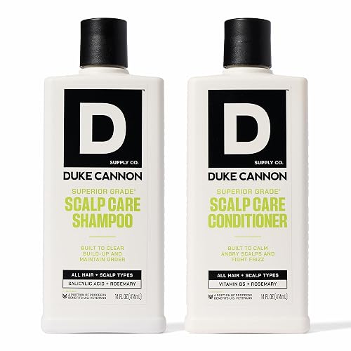 Duke Cannon Superior Grade Scalp Care Shampoo & Conditioner Bundle, 2-Pack, 14 oz Each - Deep Cleansing, Scalp Soothing, Sulfate-Free, Moisturizing