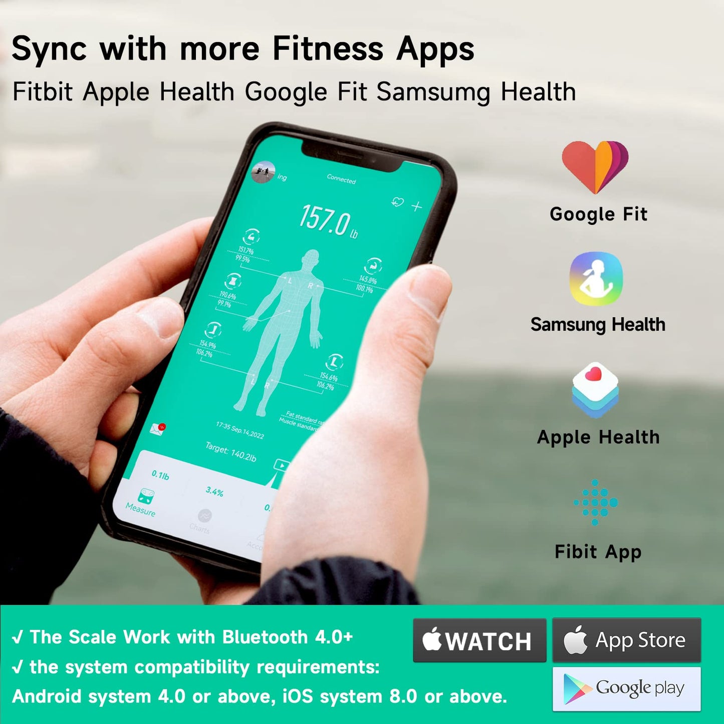 EEBBL Weight Scale for Body Fat with Handle, 20 Precise Body Biological Analyzer, Digital Bathroom Weighing Bluetooth Scale, Body Composition Monitor…