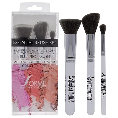 Sorme' Treatment Cosmetics Professional Brush Set C (967,969,971), Soft Fibers, Flawless Blending, Comfortable Grip, Professional Application, Crease