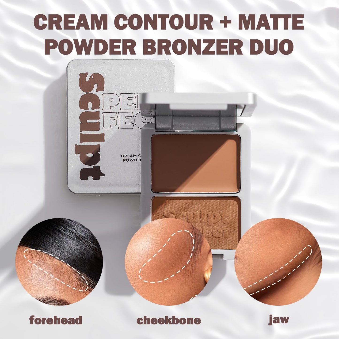 oz lab Sculpt Perfect Contour Bronzer Duo Palette - Matte Bronze Powder - Natural Sculpting & Warmth (02 COCOA CRAVE, Cream Contour: 0.09 oz / 2.5 g