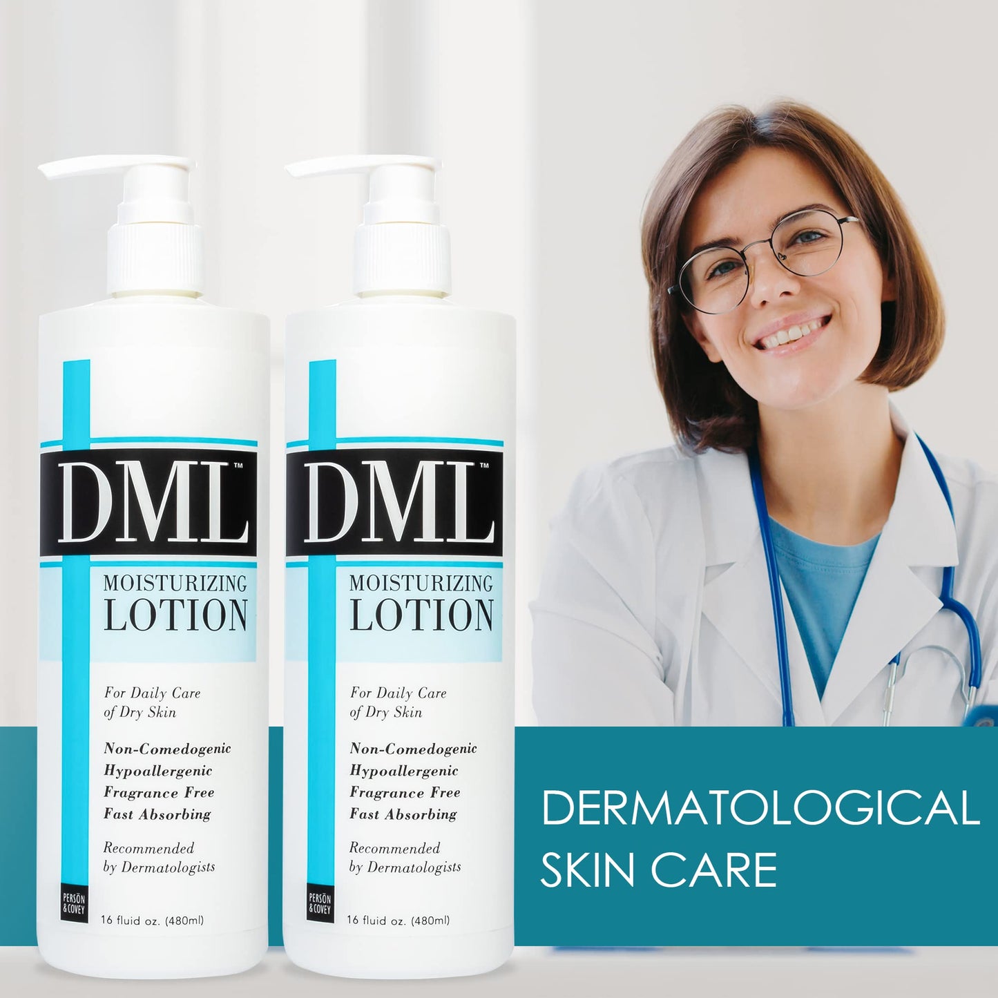 DML Moisturizing Lotion- Hydrating Hand and Body Moisturizer / Hypoallergenic Body Lotion for Dry and Cracked Skin / Gentle, Unscented Moisturizing