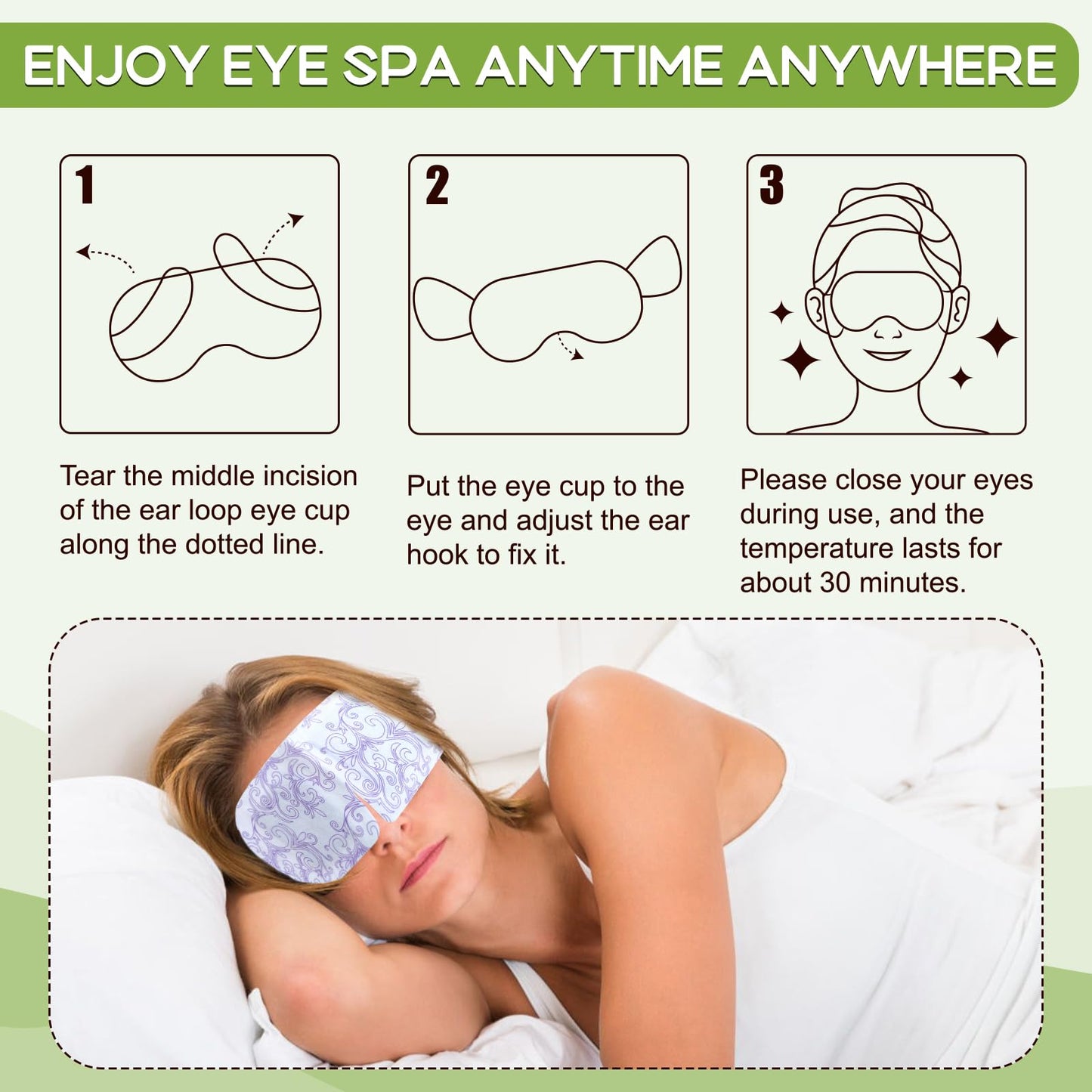 XPCARE 32 Pack Steam Eye Masks for Dry Eyes, Self Heated Steam Warm Eye Mask, Disposable Heated Eye Mask for Dark Circles, Puffy Eyes, Relief Stress Beauty and Personal Care XPCARE
