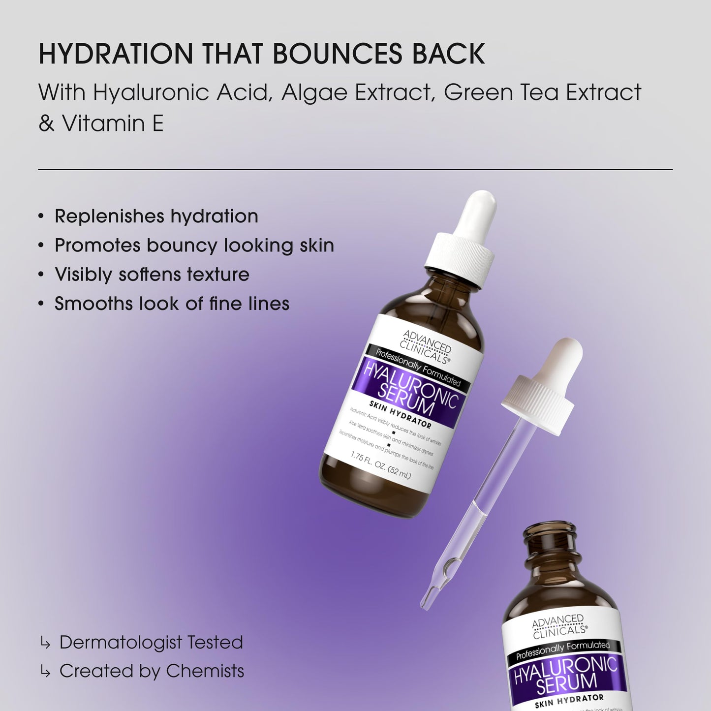 Advanced Clinicals Hyaluronic Acid Serum For Face | Moisturizing Facial Skin Care Products | Hydrating Serum For Face Helps Improve Look Of Wrinkles
