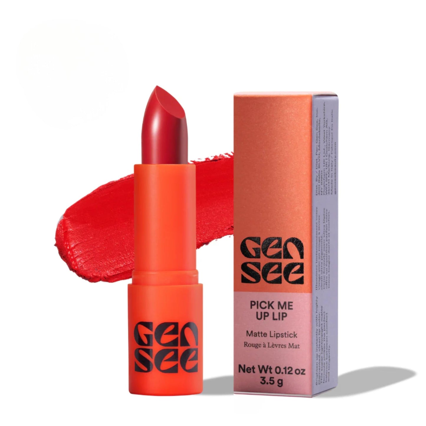 GEN SEE Pick Me Up Lip Matte Lipstick, Irene - Soft Matte Highly Pigmented Comfortable Long Wear Color, Vegan Cruelty-Free, Made in Italy