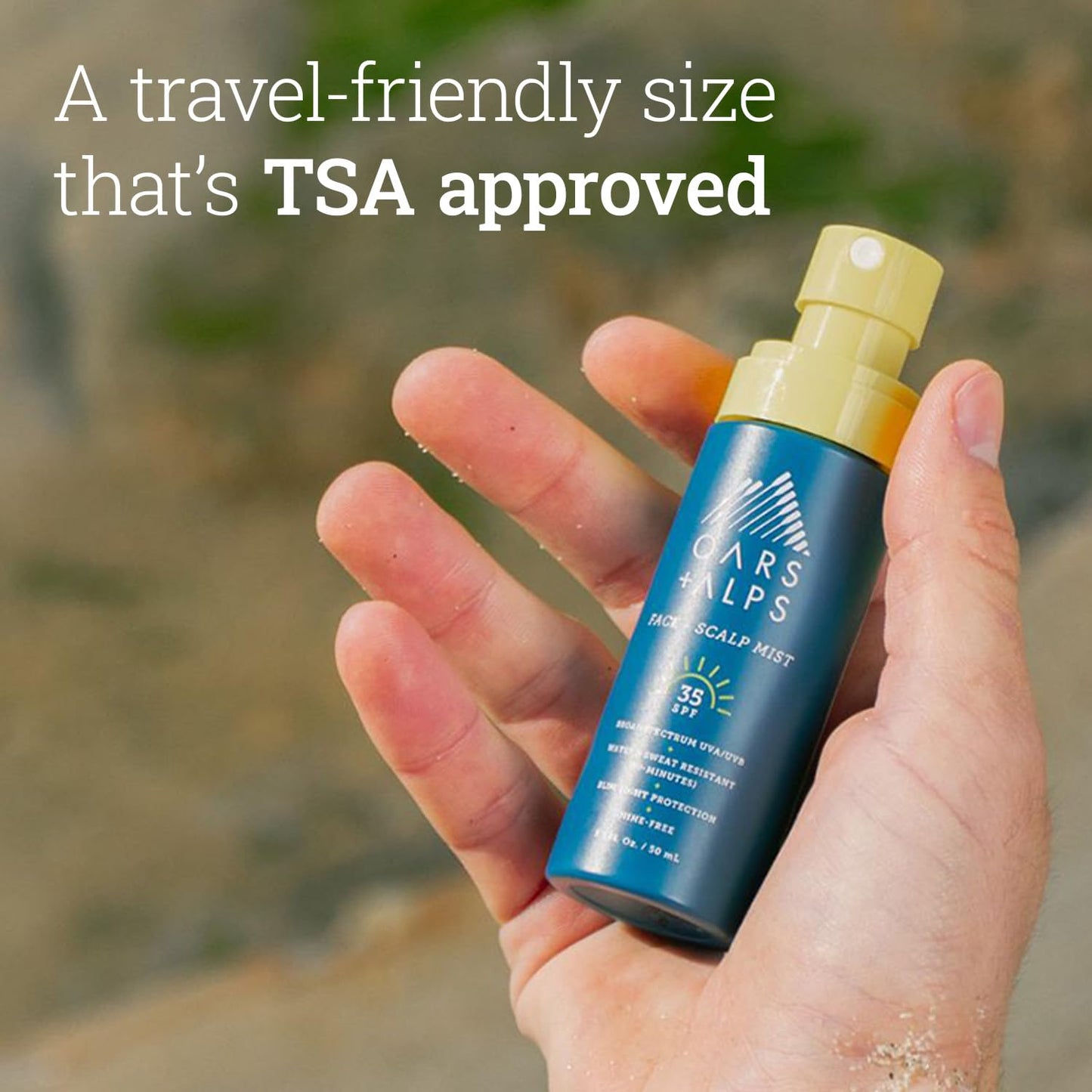 Oars + Alps Face & Scalp Sunscreen Spray SPF 35 – Mist for Facial & Hair Sun Protection with Aloe & Cucumber, Water & Sweat Resistant, 1.5oz