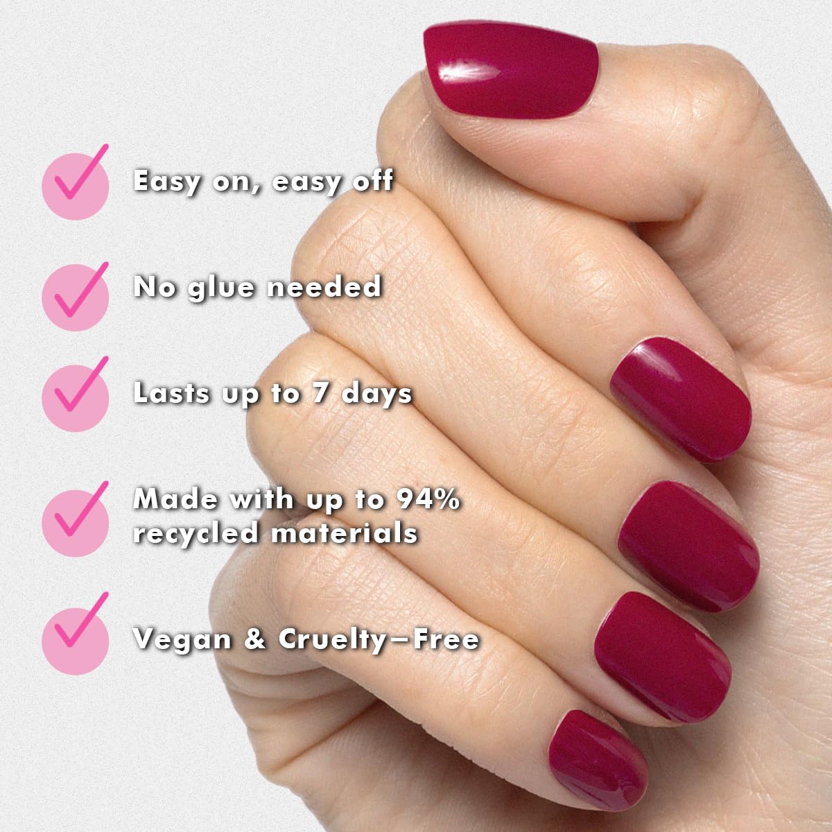 Olive & June Classic Super Stick Mani Press On Nails | No Glue Needed | 32 Tab Nails 16 Sizes | Non-Toxic Tabs Easy On-Off Non-Damaging Realist Look Beauty & Personal Care Olive & June