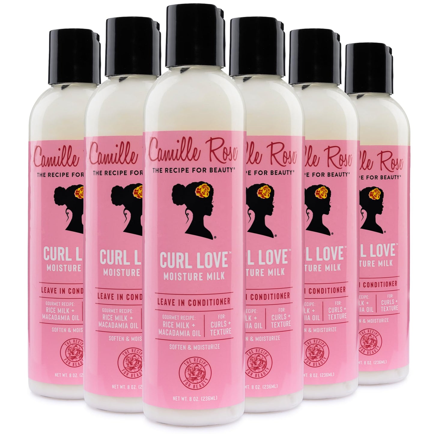 Camille Rose Leave-In Conditioner, Curl Love Moisture Milk 6-Pack - Curly Hair Moisture, Detangler, Frizz Control, 8 Fl Oz Ea Beauty and Personal Care Camille Rose Default Title