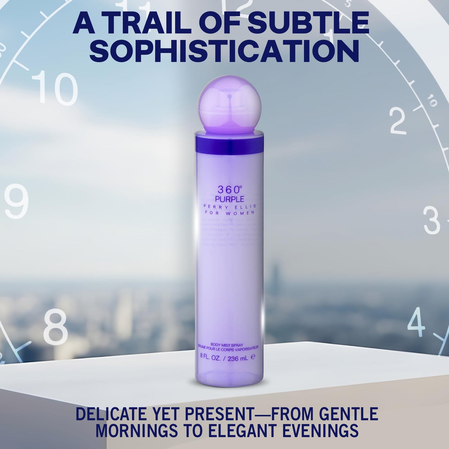 Perry Ellis 360° Purple Body Mist Spray for Women, 8 Ounce