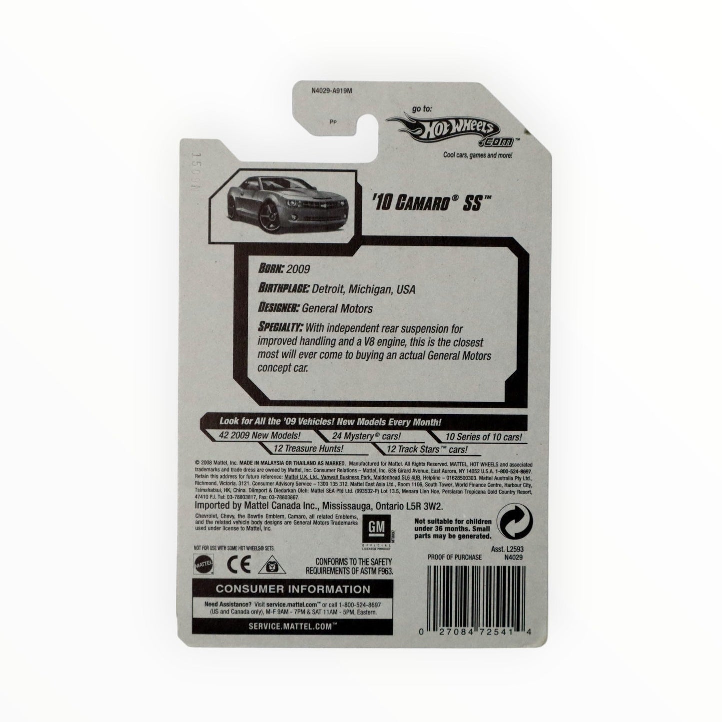 Hot Wheels 2009 New Models 2010 Camaro SS Copper Orange