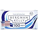 BERGMAN KELLY - Hotel Soap Bars - White Tea, 0.5 oz, 100 PK - Travel Size Luxury Bulk Amenities Bar Soap - Mini Individually Wrapped Rectangular Soap