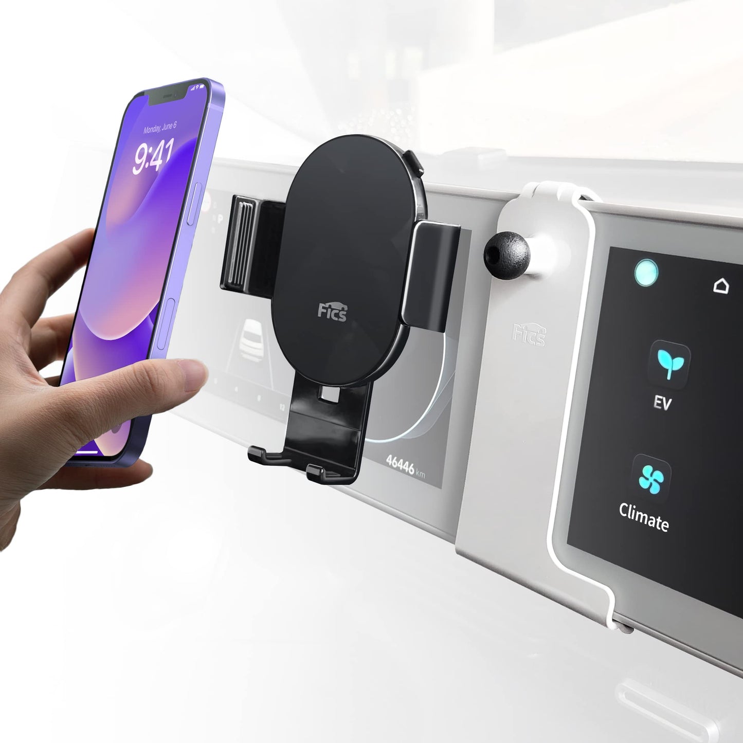 FICS Car Phone Holder for Hyundai IONIQ5 2022, 2023, 2024 - Custom-Fit Mount for Seamless Display Integration, Interior Accessories for Navigation…