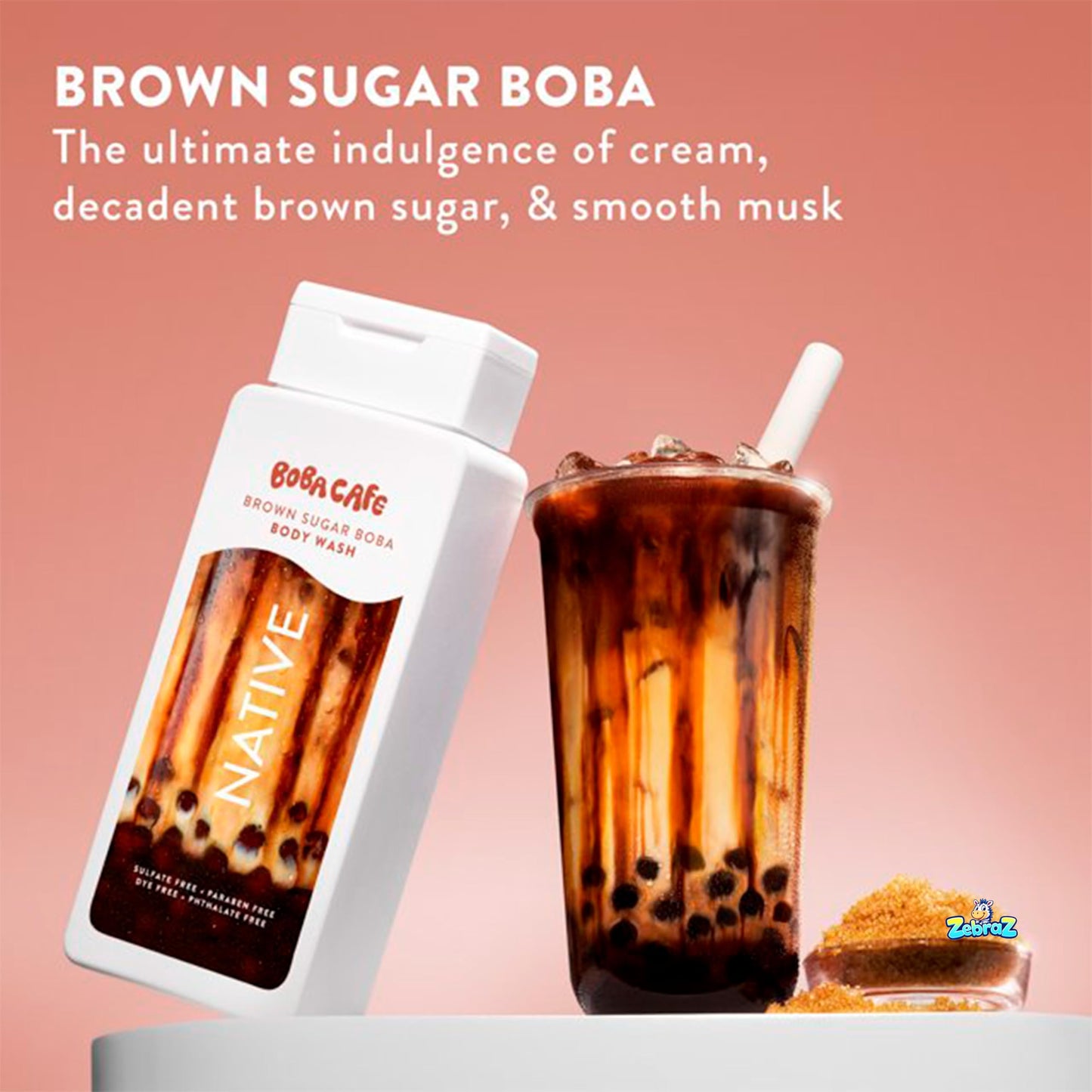 Native Body Wash, Limited Edition Brown Sugar Boba, Sulfate Free Body Wash for Women & Men, Boba Café, 18 fl - Pack Of 02 Beauty & Personal Care Native