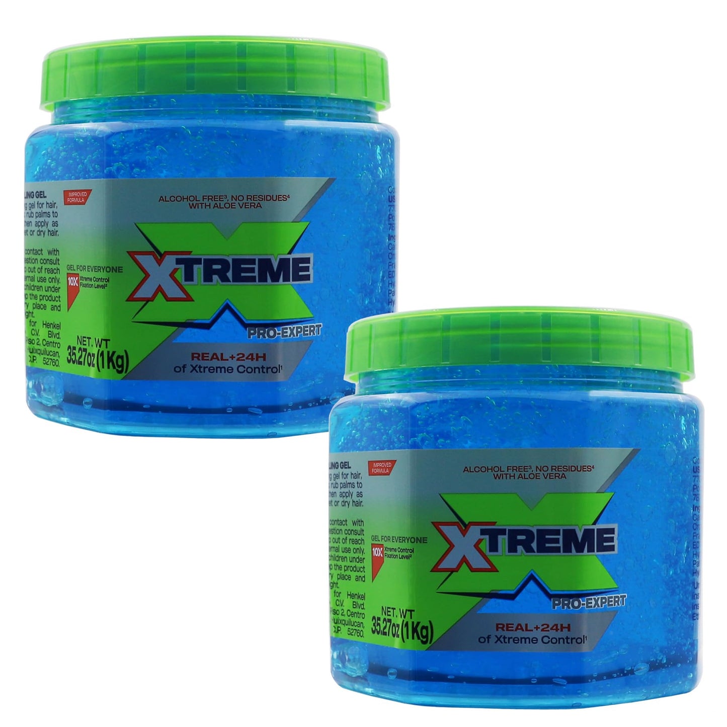 Xtreme Pro-Expert Blue Styling Hair Gel, 35.27 Oz, Pack of 2