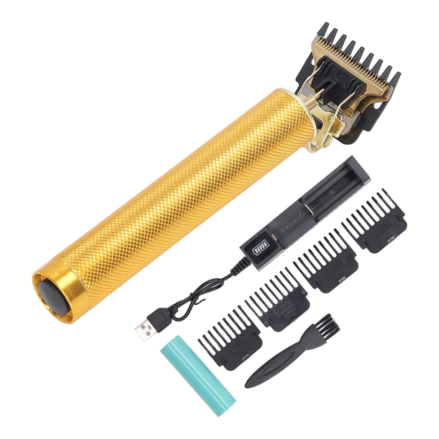 EVGATSAUTO Professional Cordless Electric Hair Clipper Rechargeable Aluminum Alloy Travel TBlade for Golden Beauty and Personal Care EVGATSAUTO
