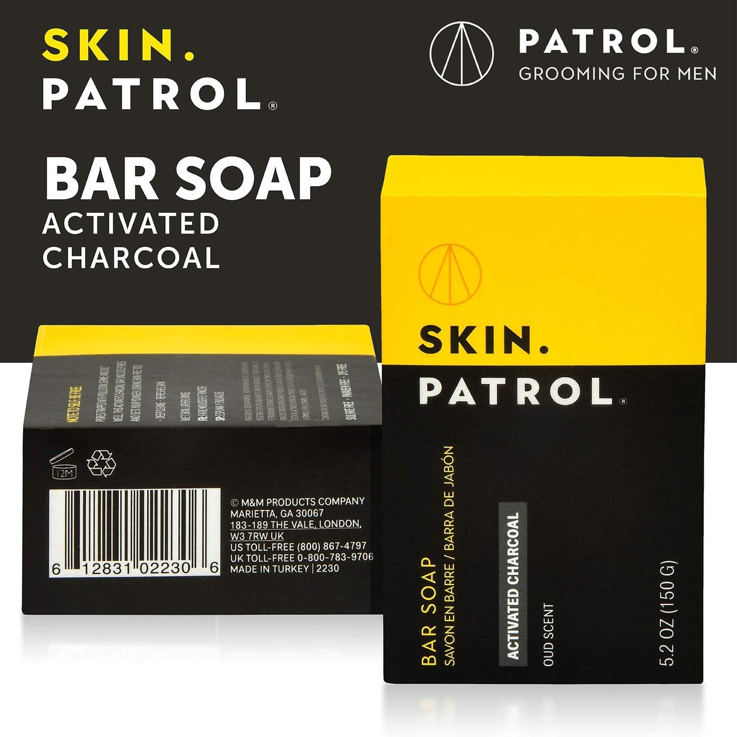 Bump Patrol Skin Patrol Activated Charcoal Soap Bar - Sulfate-Free, Paraben-Free, 5.2 Ounce / 150g - Pack of 1