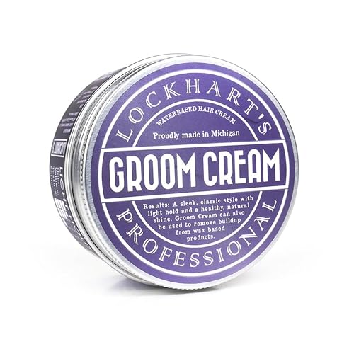 Lockhart’s Professional Groom Cream - Multi-Use Hair, Beard & Skin Cream - Light Hold, Natural/High Shine - Degreases Pomade Buildup, Conditions