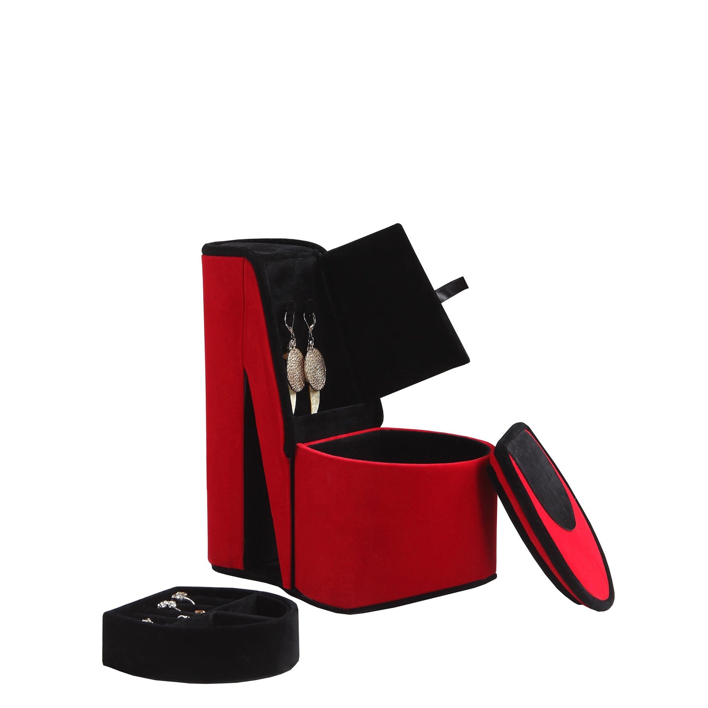ORE International HBB1832 High Heel Shoe Hidden Jewelry Box, Red Velvet, 9"