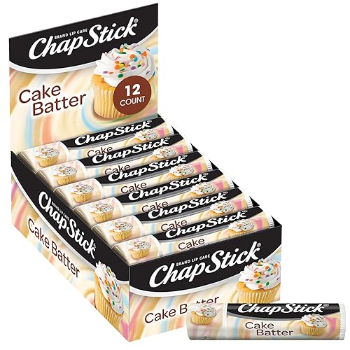 ChapStick Bulk Lip Balm, Cake Batter, 12-Pack - Delicious & Sweet Lip Moisturizer for Dry Lips, Birthday Gifts, Stocking Stuffers, 0.15