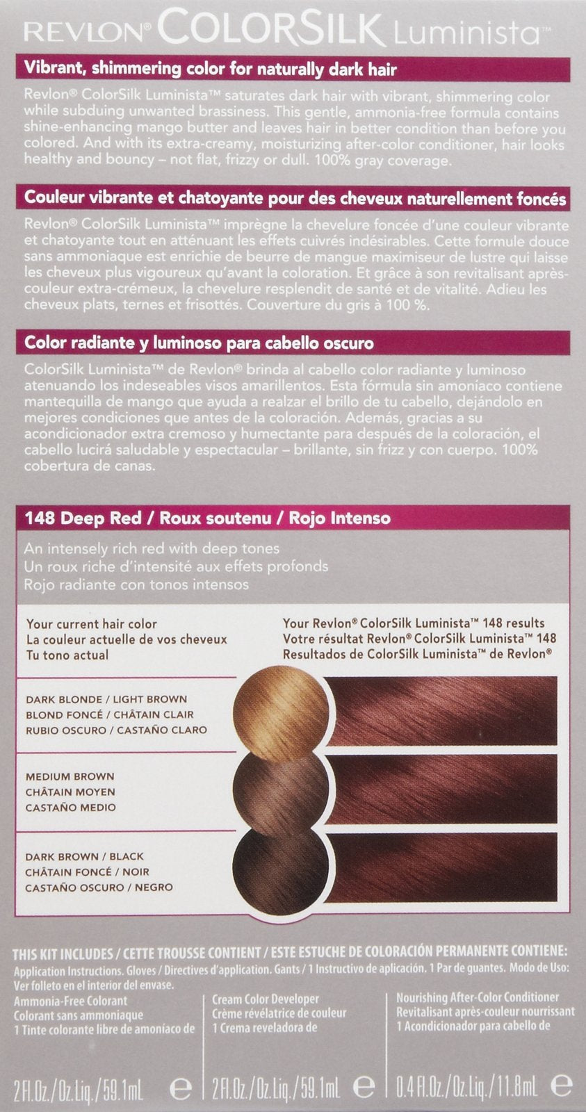 Revlon ColorSilk Luminista Haircolor, Deep Red