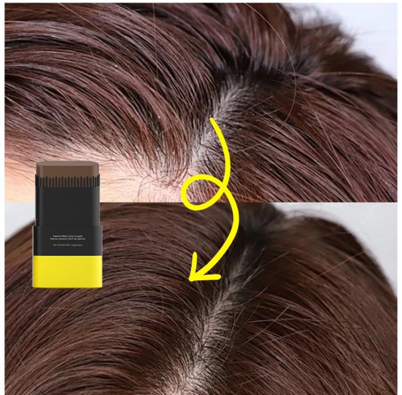 Hair Root Touch-Up Stick, Instant Grey Root Cover Up | Dual-Sided Ergonomic Comb Design For Natural Gray Coverage Conceals Hair Thinning Hair